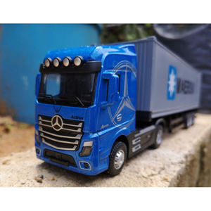 تریلی کانتینردار آبی مدل بنز آکتروس 1:50 Container Trailer Model Benz Actros_اسباب بازی